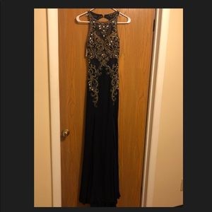 Navy Blue Blush Prom/Military Ball Dress (Size 0)